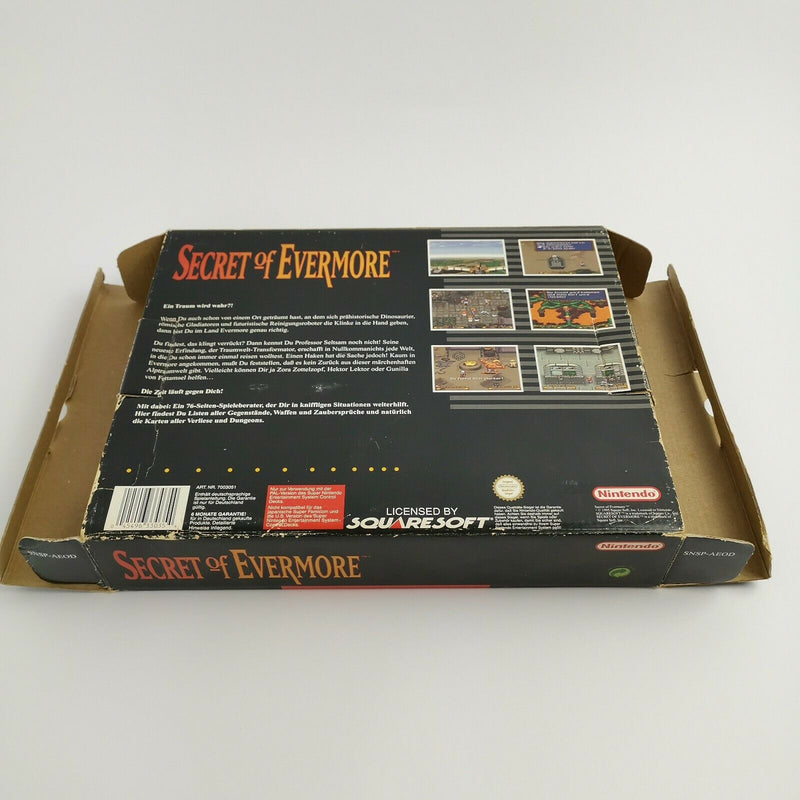 Super Nintendo game "Secret of Evermore" SNES | Original packaging Big Box RPG | PAL NOE