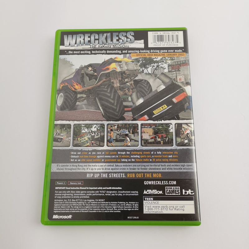 Microsoft Xbox Classic Game " Wreckless The Yakuza Mission " NTSC-U/C USA | Original packaging