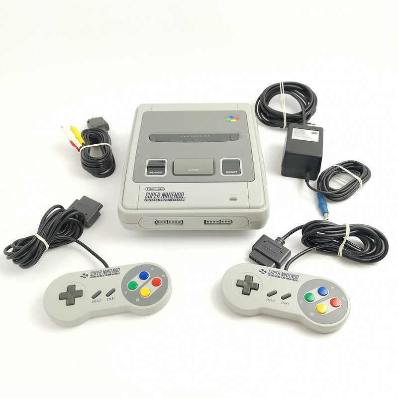 Super Nintendo 1-CHIP console: 2 controllers and connection cable | SNES - PAL