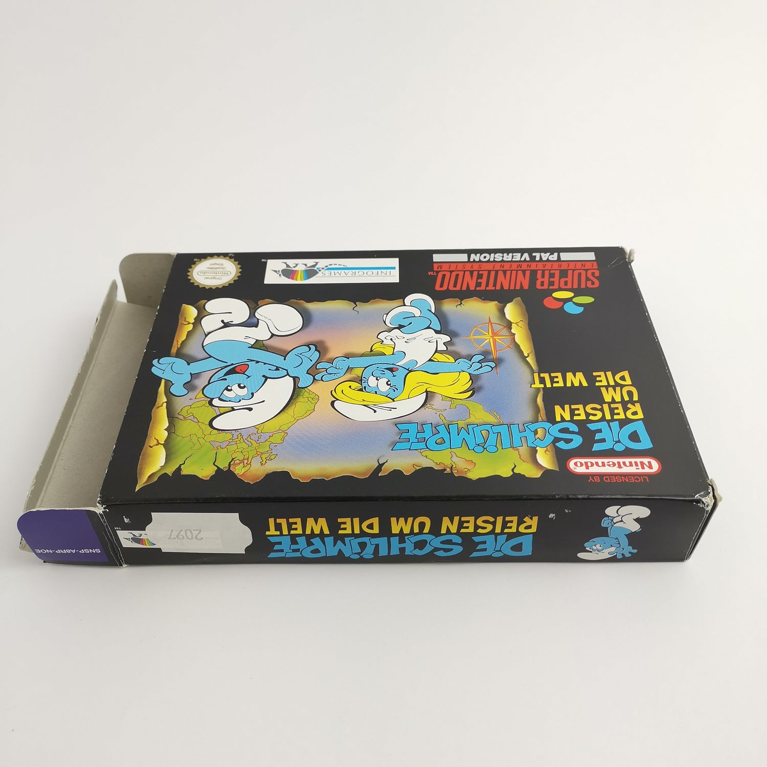 Super Nintendo Game: The Smurfs Travel Around the World | Snes Game - OVP PAL