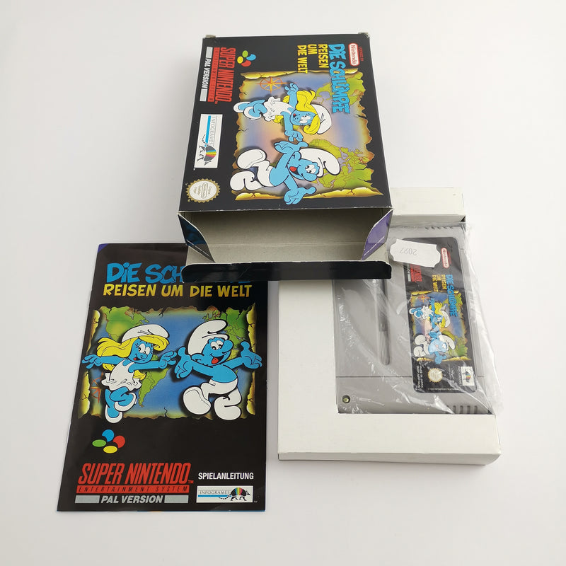 Super Nintendo Game: The Smurfs Travel Around the World | Snes Game - OVP PAL