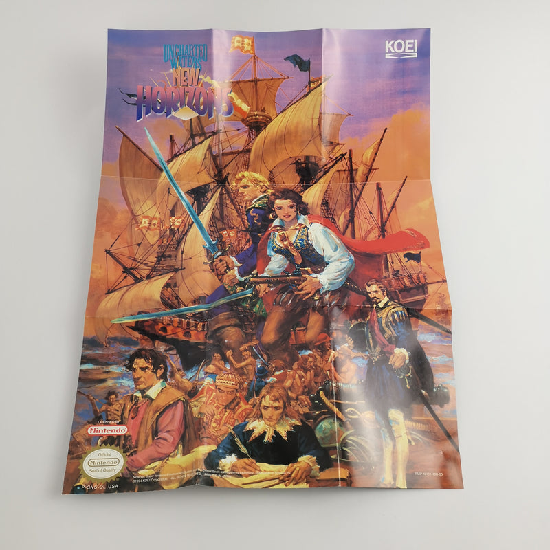 Super Nintendo Game: New Horizons + Poster | Snes Game - OVP NTSC-U/C USA