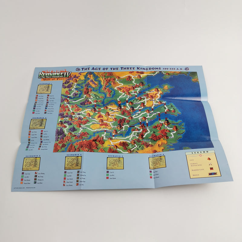 Super Nintendo game: Romance of the three Kingdoms IV Wall of Fire + Guide OVP