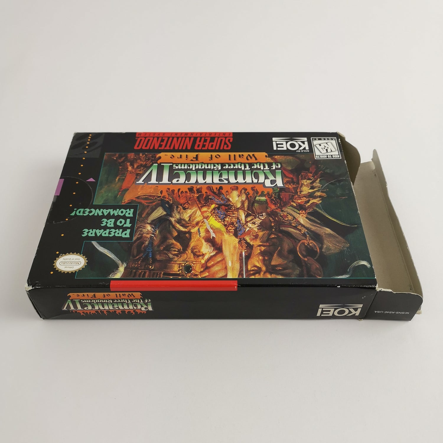 Super Nintendo game: Romance of the three Kingdoms IV Wall of Fire + Guide OVP