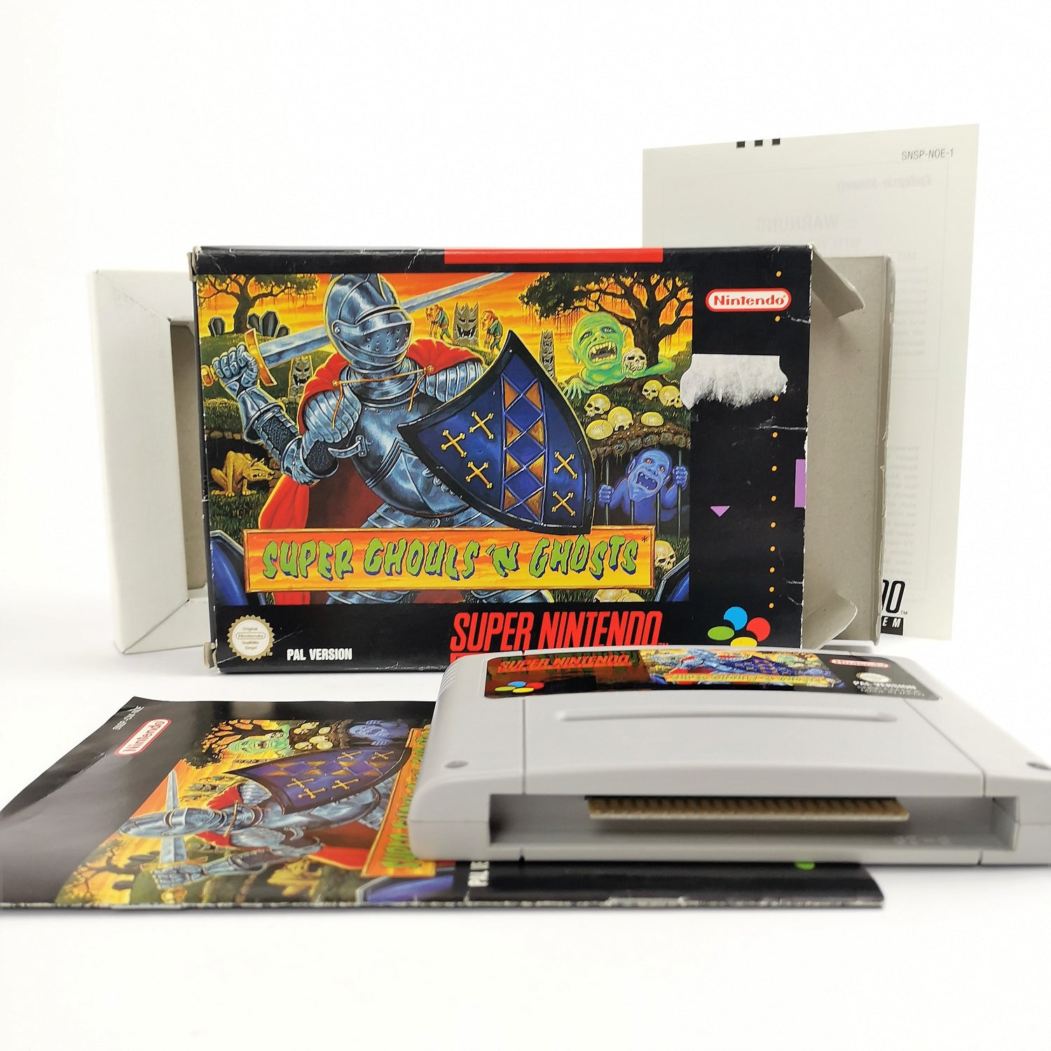 Super Nintendo game: Super Ghouls N Ghosts in original packaging | SNES OVP CIB - PAL NOE