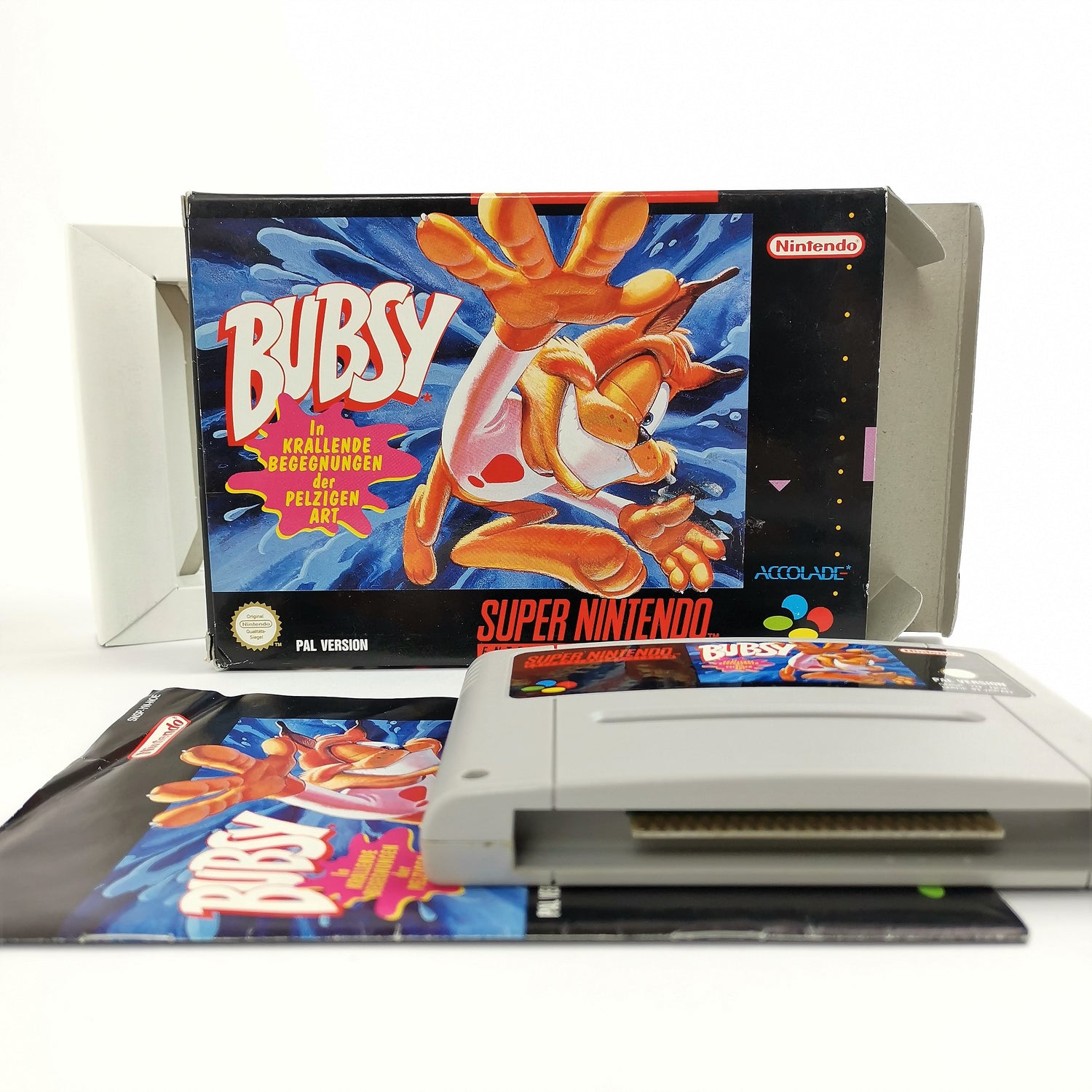 Super Nintendo game: Bubsy in original packaging | SNES OVP CIB - German PAL NOE