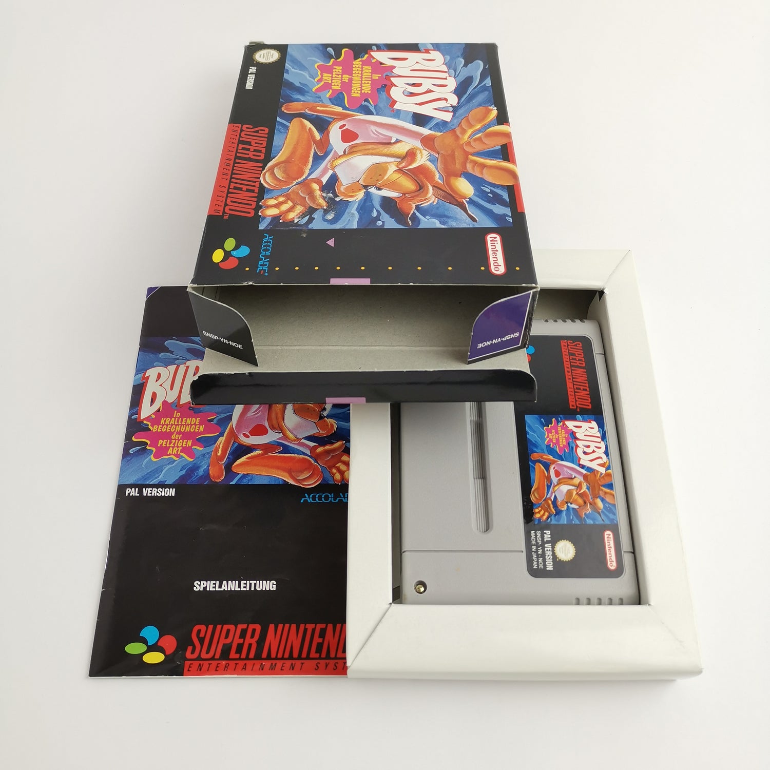 Super Nintendo game: Bubsy in original packaging | SNES OVP CIB - German PAL NOE