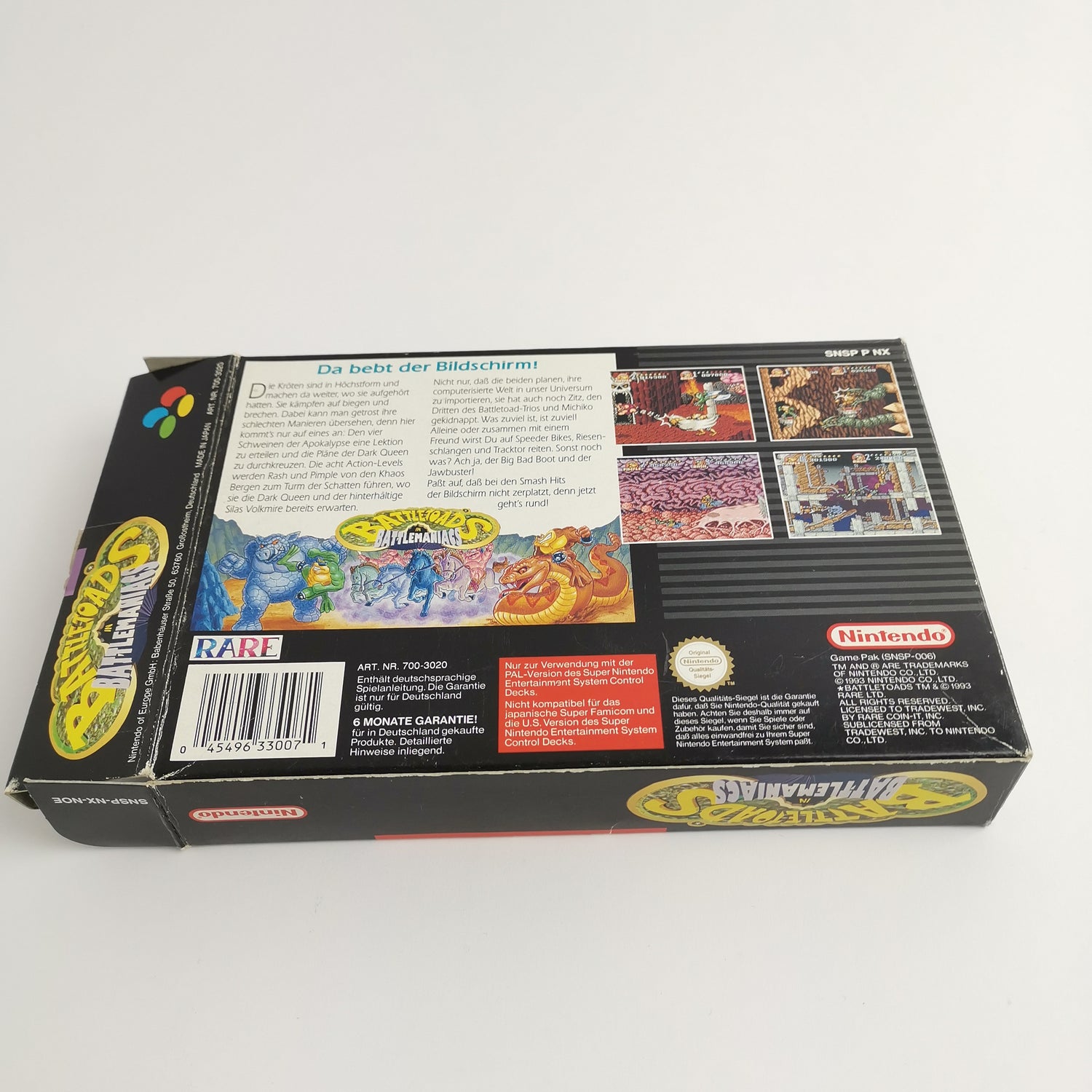 Super Nintendo Spiel : Battletoads in Battlemaniacs | SNES OVP CIB - dt. PAL NOE