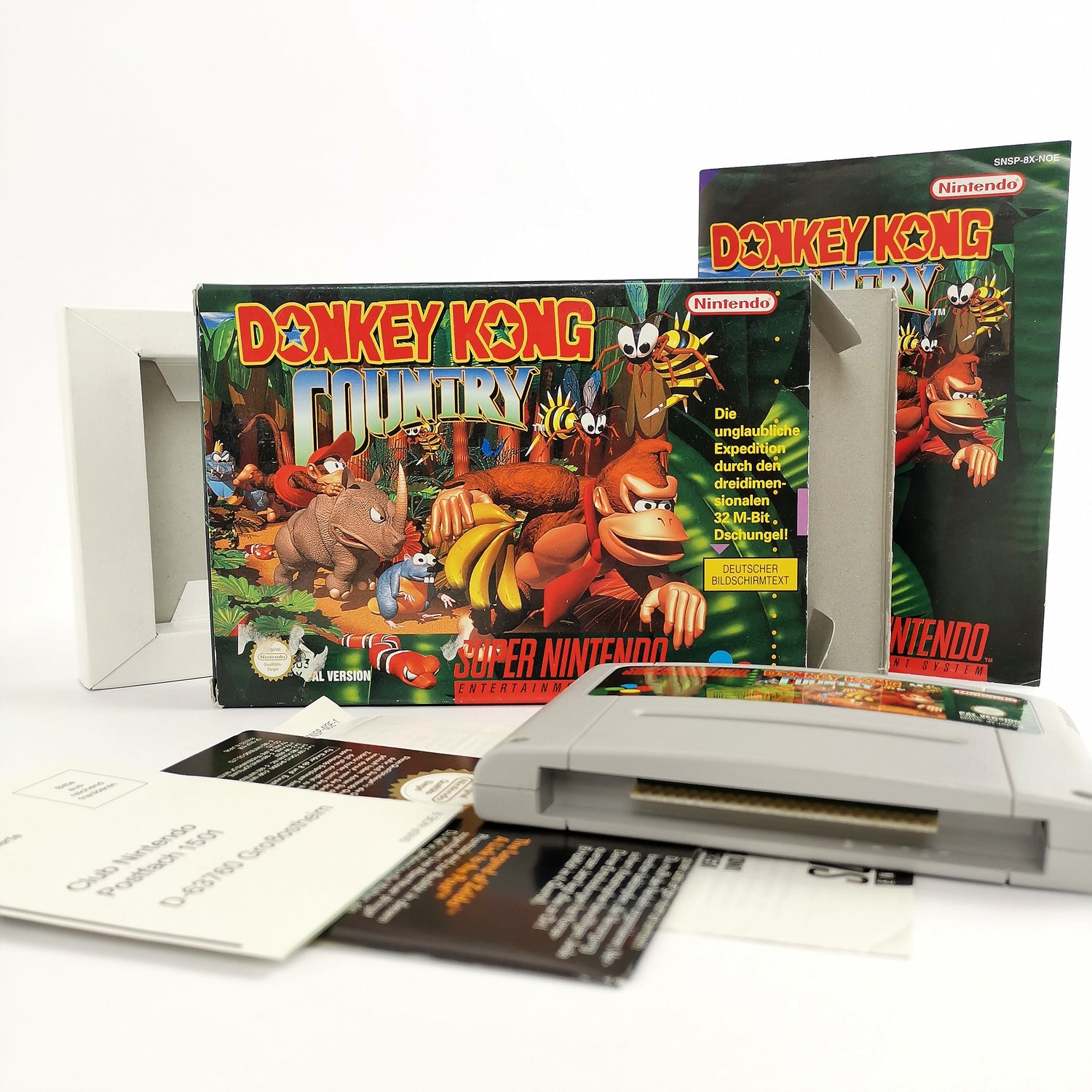 Super Nintendo game: Donkey Kong Country 1 in original packaging | SNES CIB - German PAL NOE