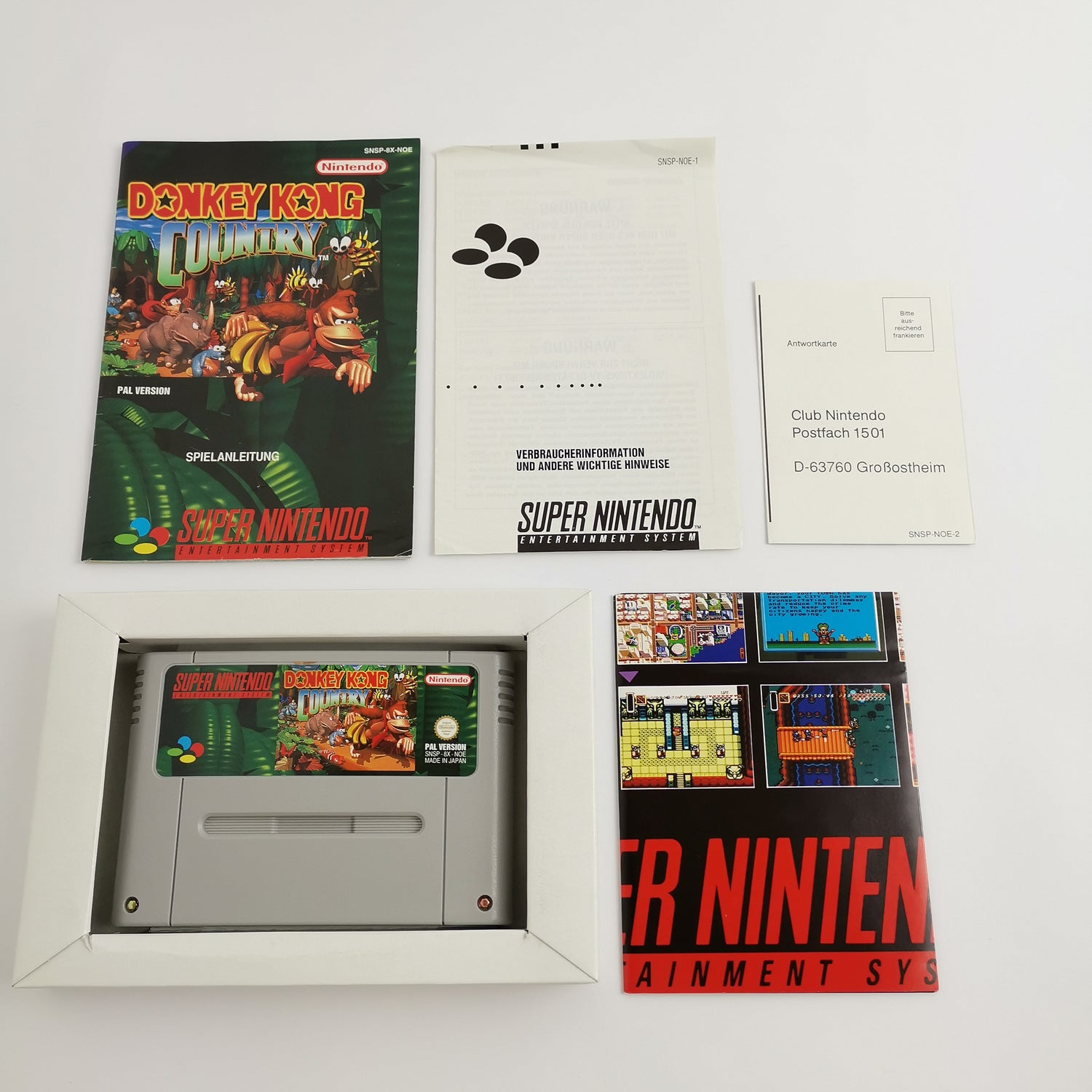 Super Nintendo game: Donkey Kong Country 1 in original packaging | SNES CIB - German PAL NOE