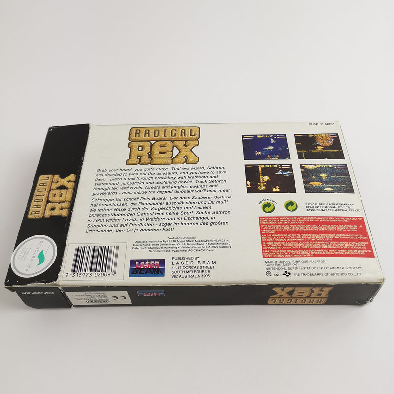 Super Nintendo game: Radical Rex in original packaging | SNES CIB - PAL EUR