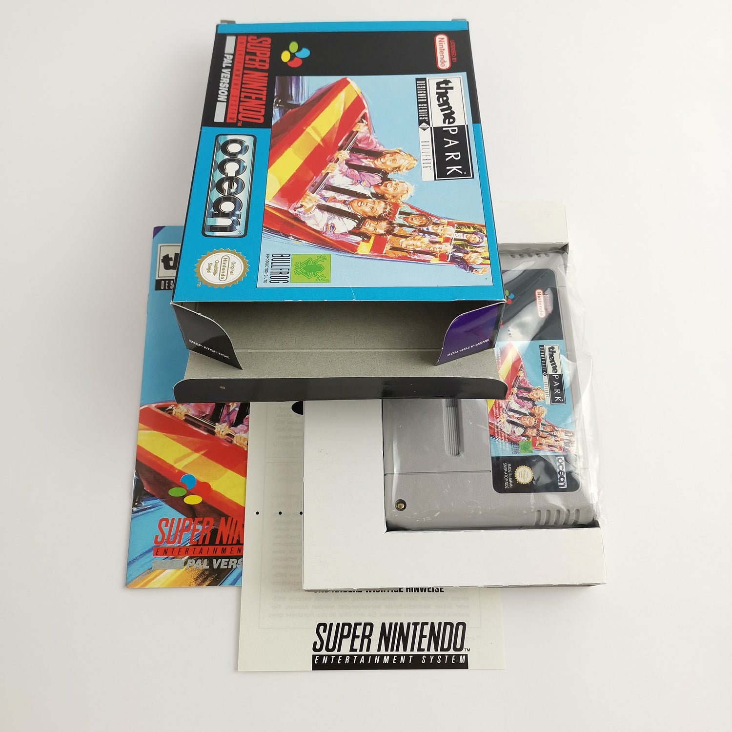 Super Nintendo game: Theme Park in original packaging | SNES CIB - PAL Version NOE