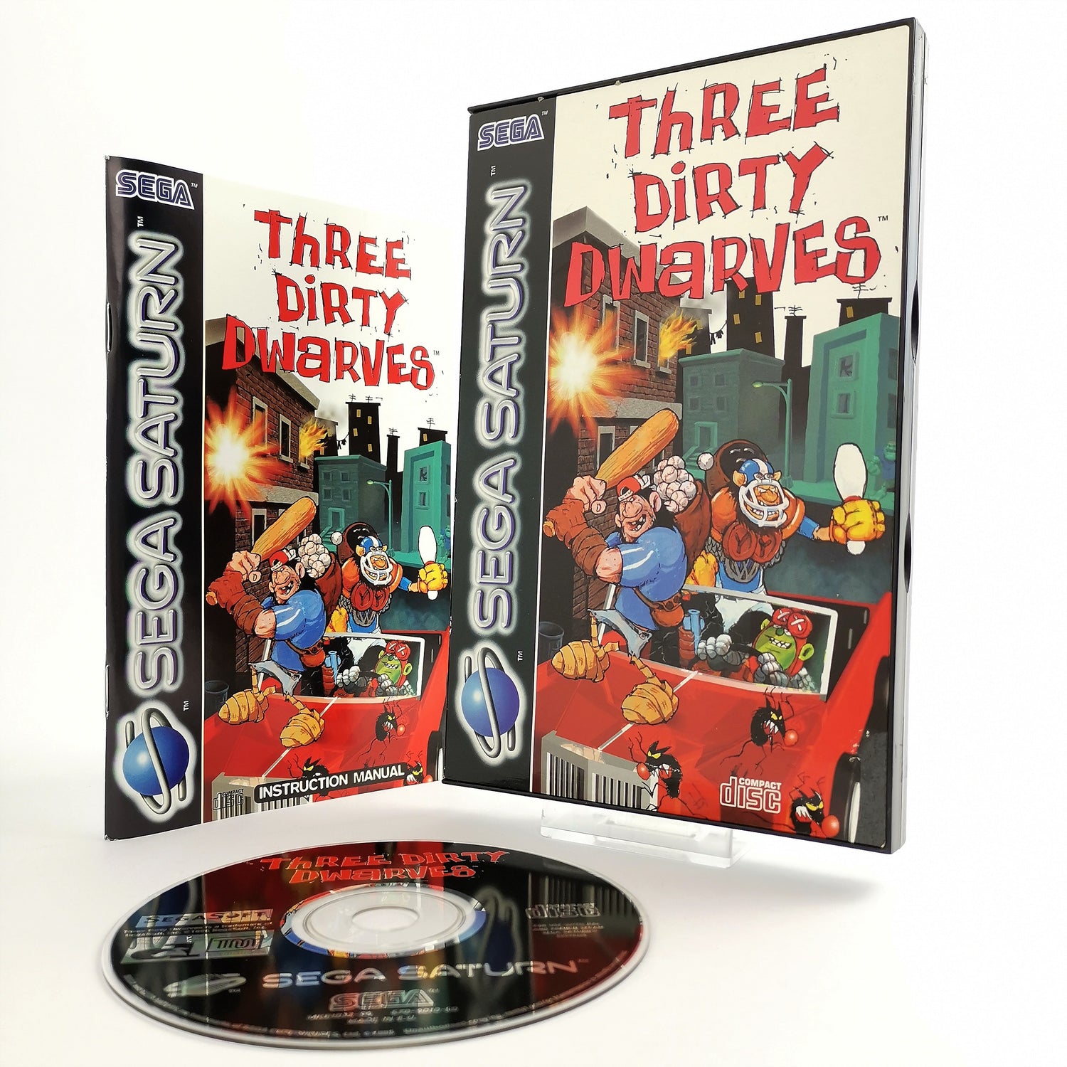 Sega Saturn Spiel : Three Dirty Dwarves - OVP & Anleitung | PAL Version