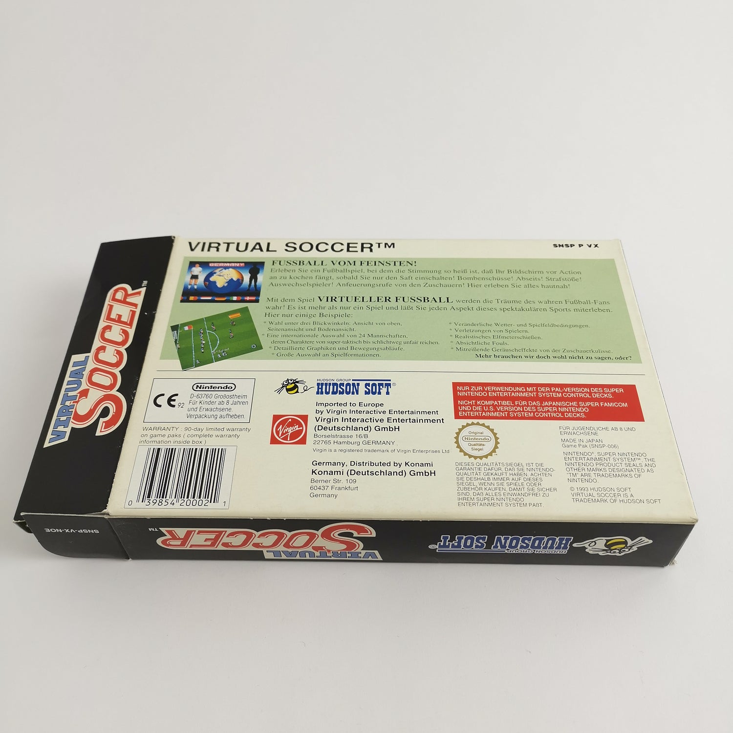 Super Nintendo game: Virtual Soccer - original packaging & instructions | SNES Soccer PAL