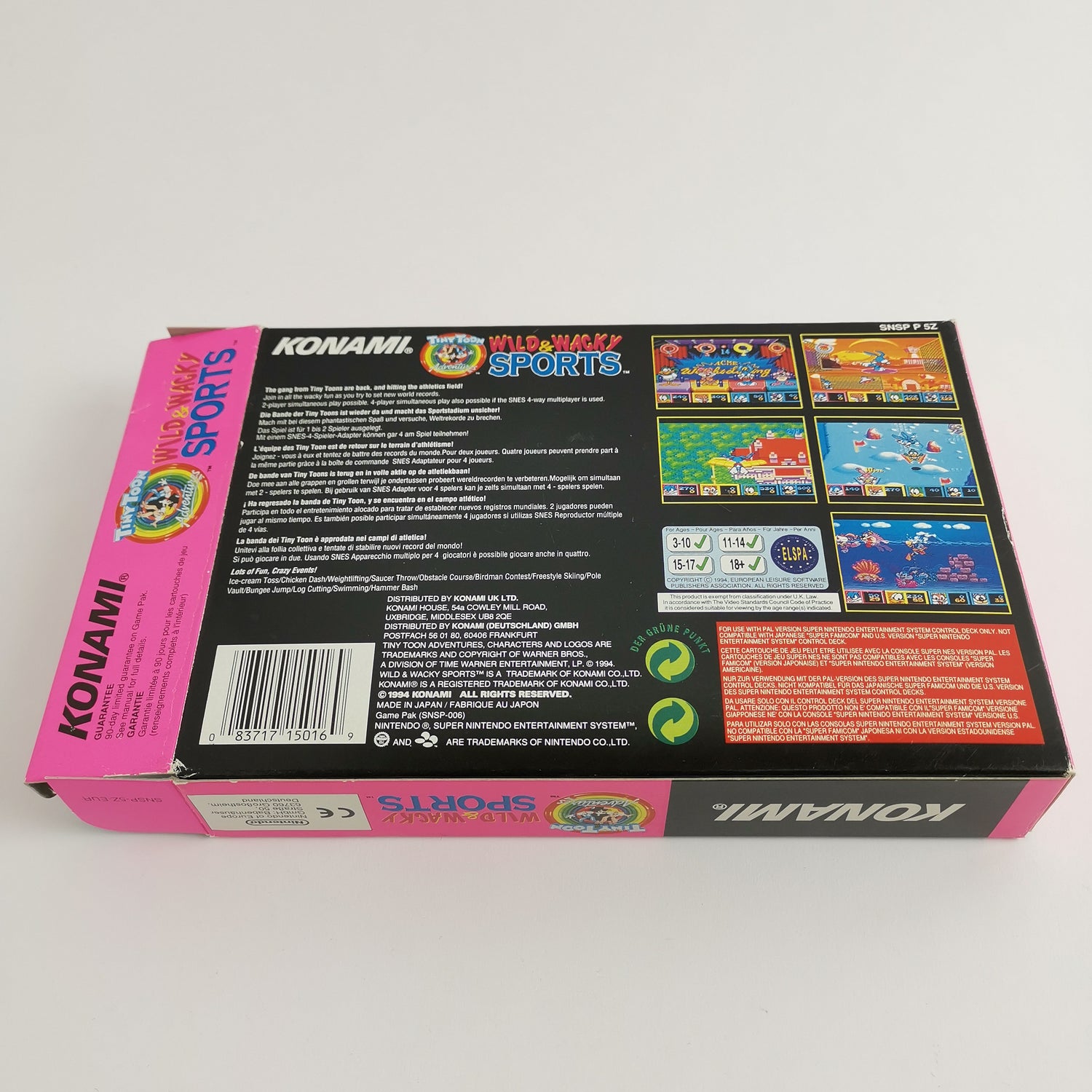 Super Nintendo game: Wild Wacky Sports - original packaging & instructions | SNES PAL Konami