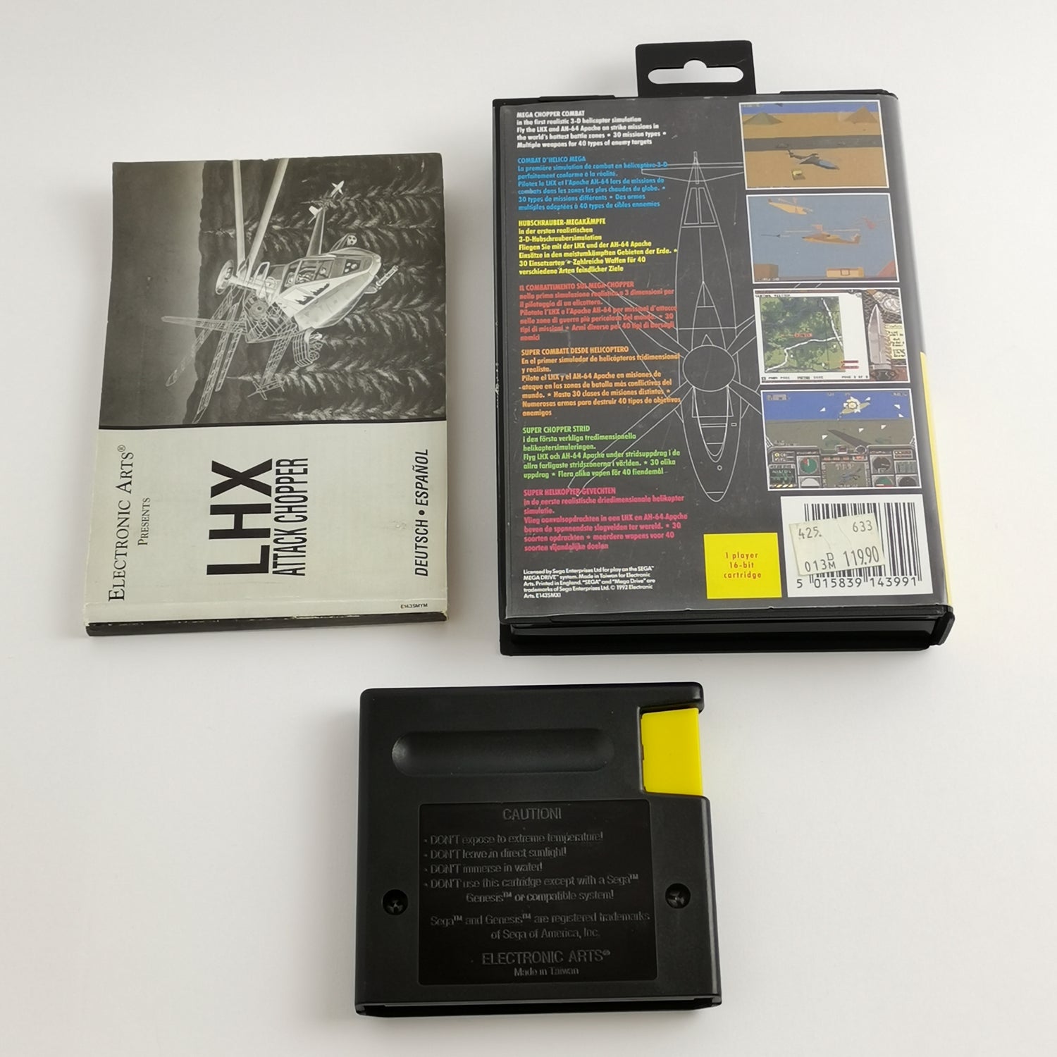 Sega Mega Drive game: EA Air Force LHX Attack Chopper - original packaging & instructions | [1]