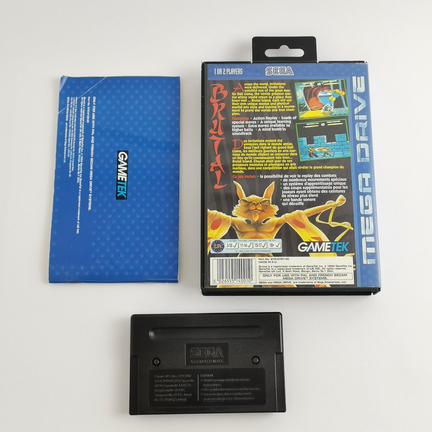 Sega Mega Drive Game: Brutal Paws of Fury - Original Packaging & Instructions | MD PAL