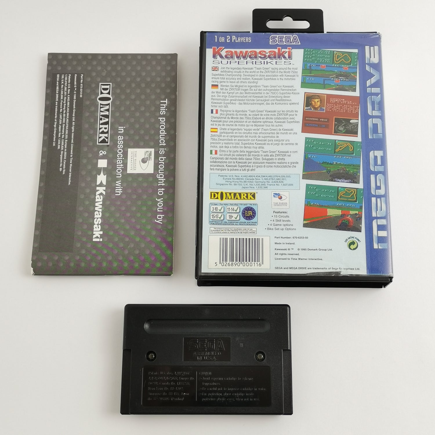 Sega Mega Drive Game: Kawasaki Superbikes - Original Packaging & Instructions | MD PAL