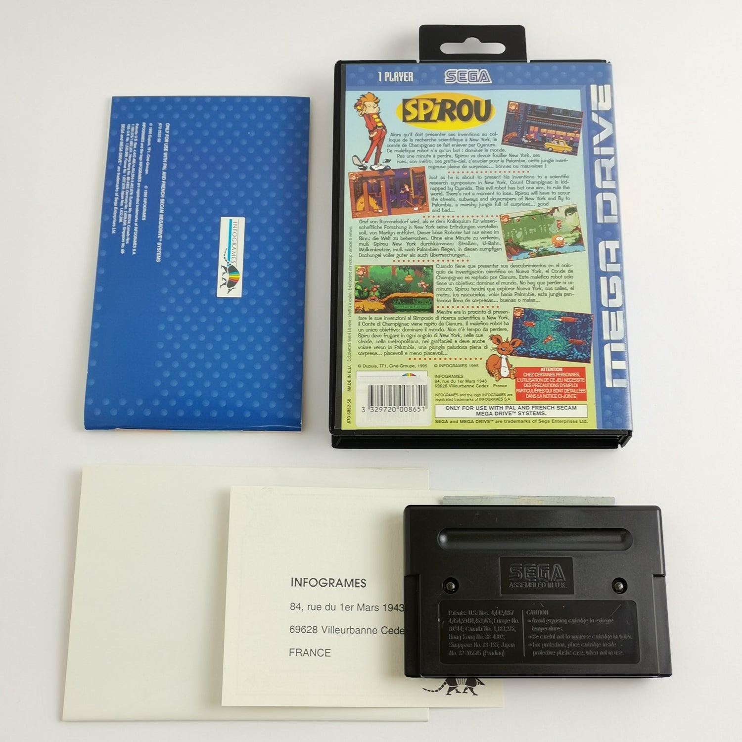 Sega Mega Drive Game: Spirou + Poster - Original Packaging & Instructions | MD PAL 16-bit