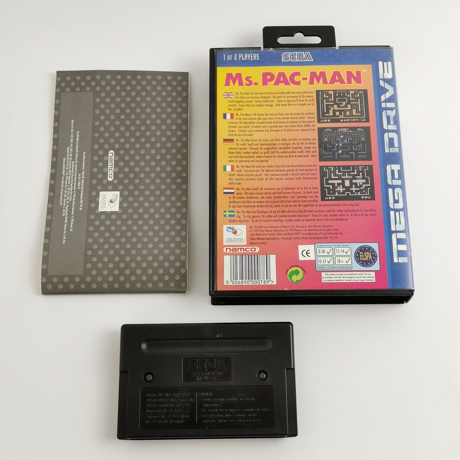 Sega Mega Drive Game : MS. Pac-Man - original packaging & instructions | MD PAL 16-bit