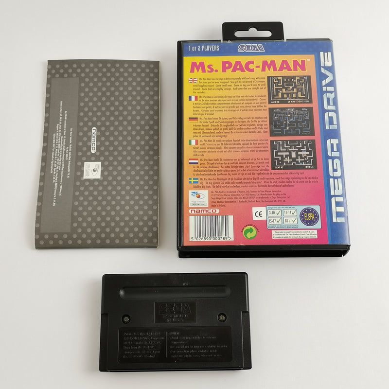 Sega Mega Drive Game : MS. Pac-Man - original packaging &amp; instructions | MD PAL 16-bit