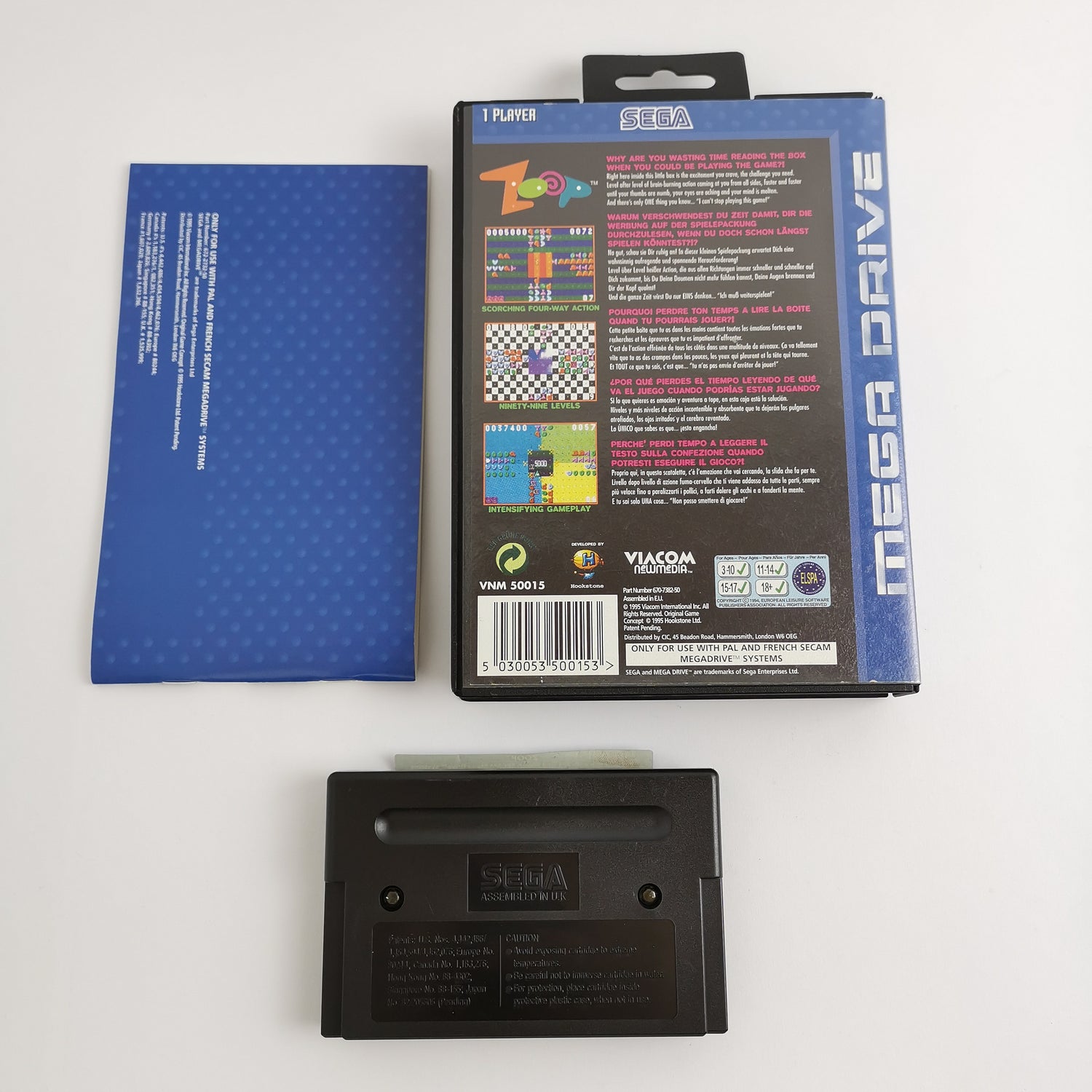 Sega Mega Drive Game: Zoop - Original Packaging & Instructions | MD PAL 16-bit