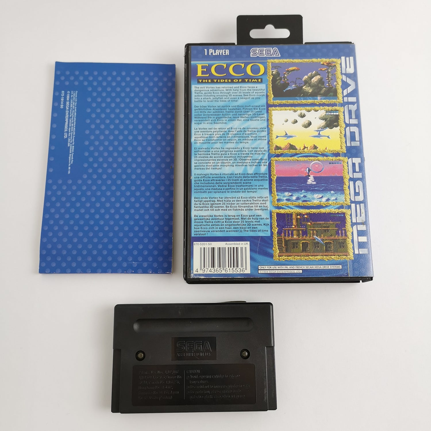 Sega Mega Drive Game: Ecco The Tides of Time - OVP & Instructions PAL | Dolphin