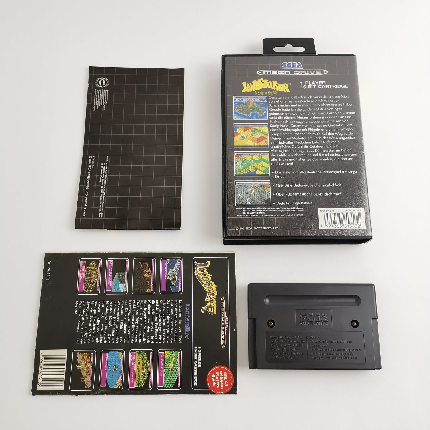 Sega Mega Drive Game: Landstalker + Guide - OVP & Instructions | MD PAL 16-bit