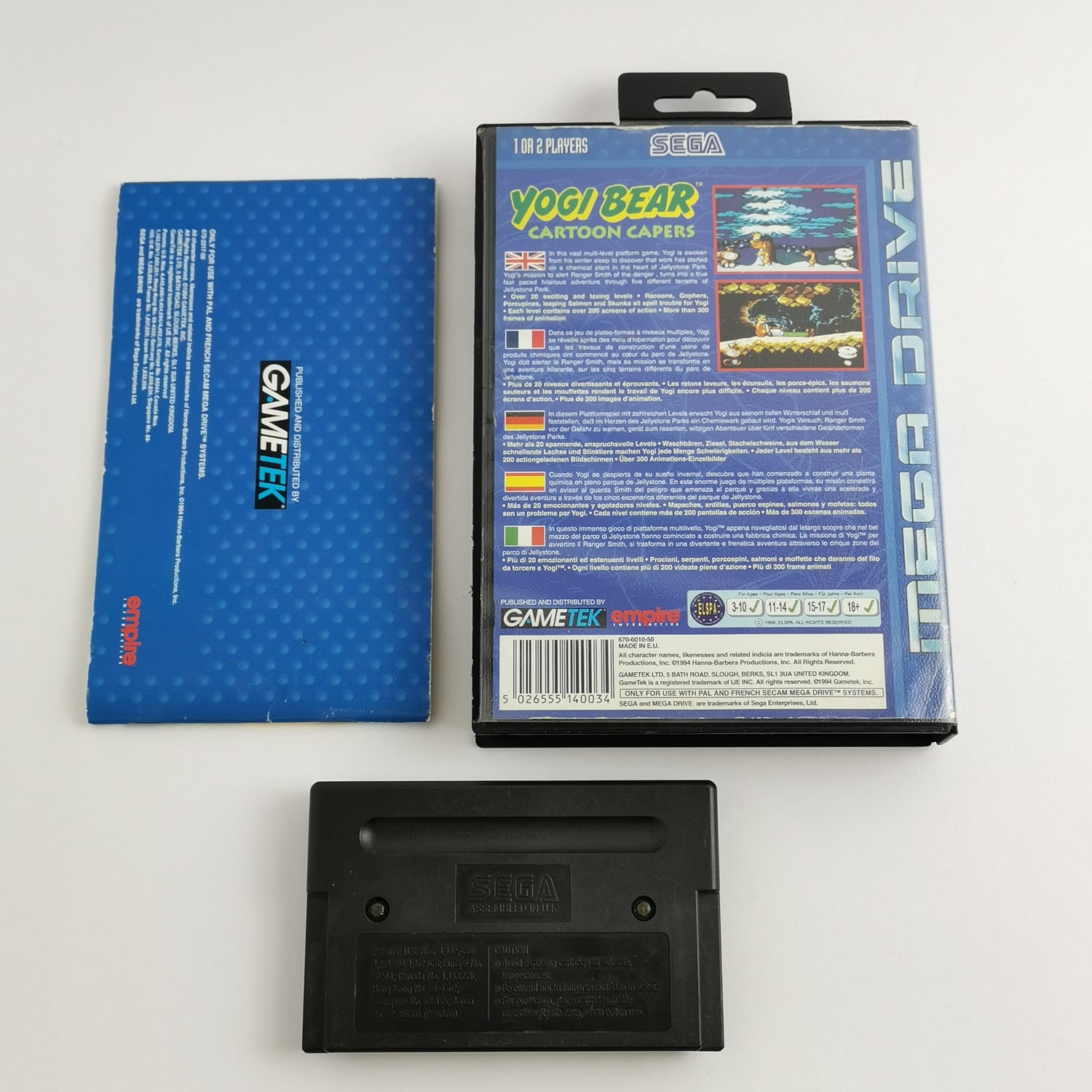 Sega Mega Drive Game : Yogi Bear Cartoon Capers - Original Packaging & Manual PAL | DC