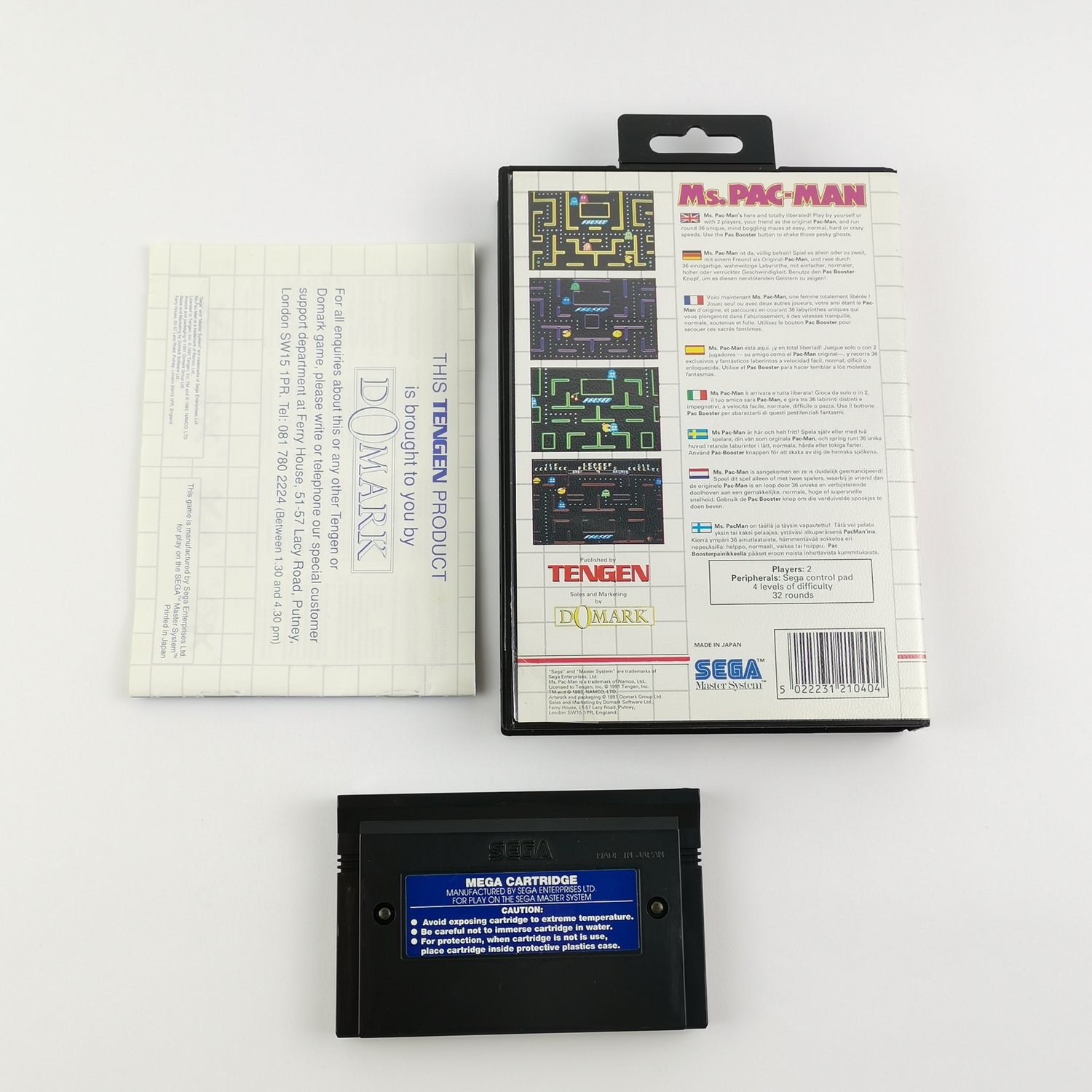 Sega Master System Game: Ms. Pac-Man - OVP & Instructions PAL | MS cartridge