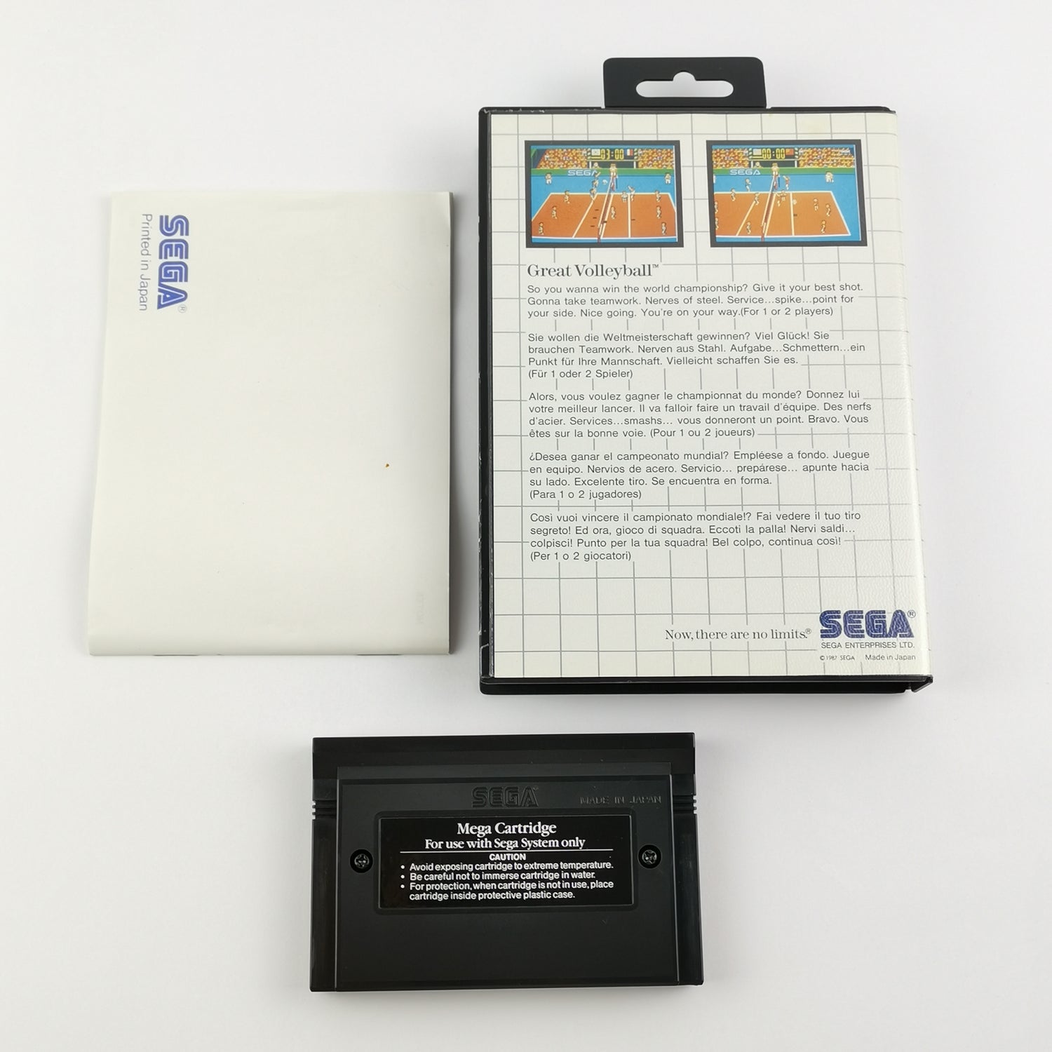 Sega Master System Spiel : Great Volleyball - OVP & Anleitung PAL | MS Cartridge