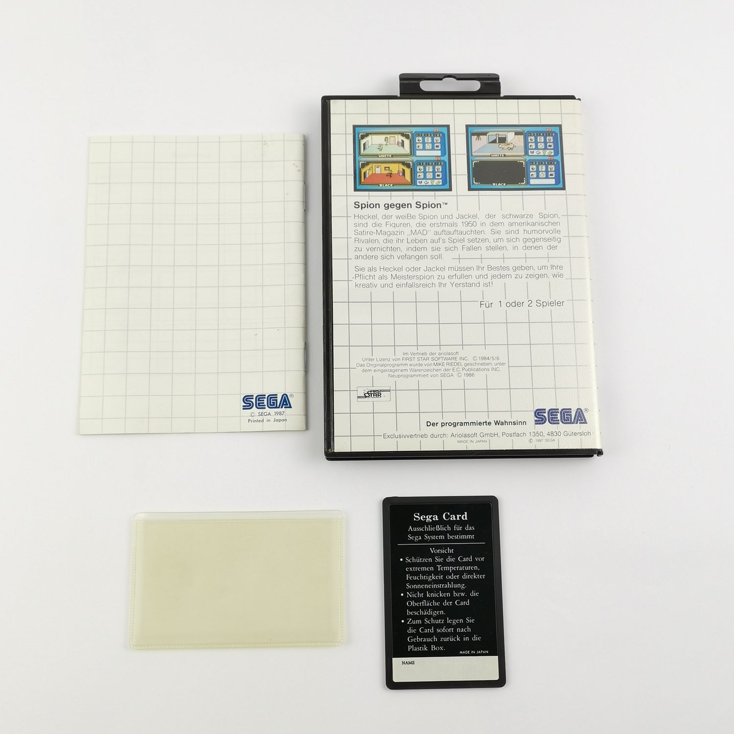 Sega Master System Game: Spy Vs Spy The Sega Card - OVP & Instructions PAL