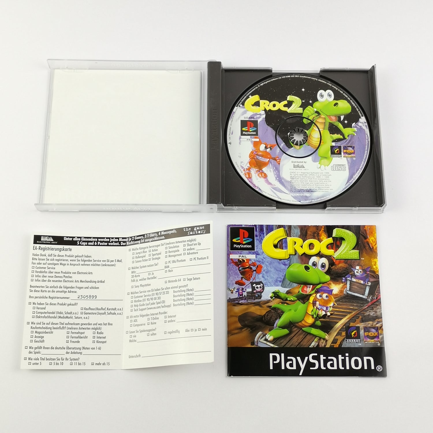 Sony Playstation 1 game: Croc 2 - original packaging & instructions | PS1 PSX PAL Disc