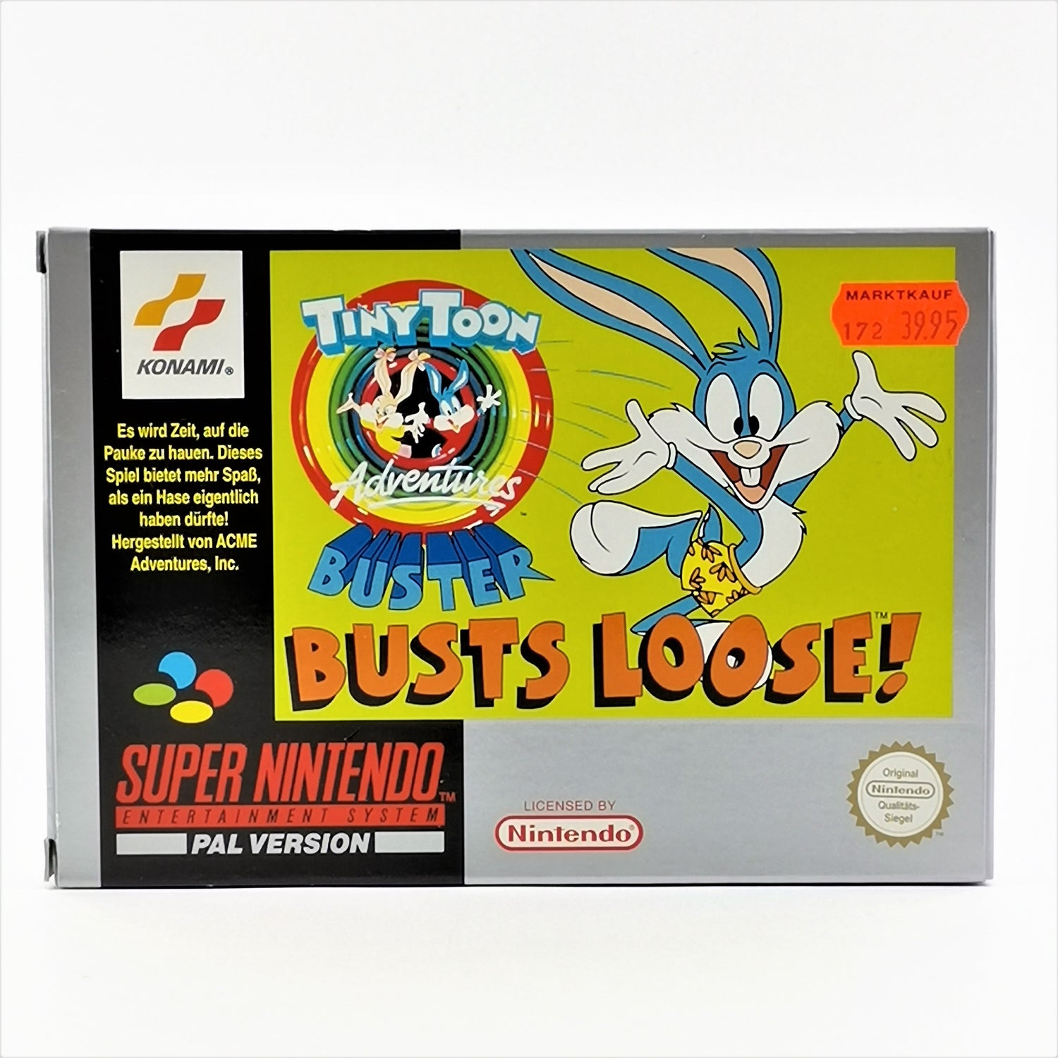 Super Nintendo game: Tiny Toon Adventures - original packaging & instructions | SNES PAL NOE-1