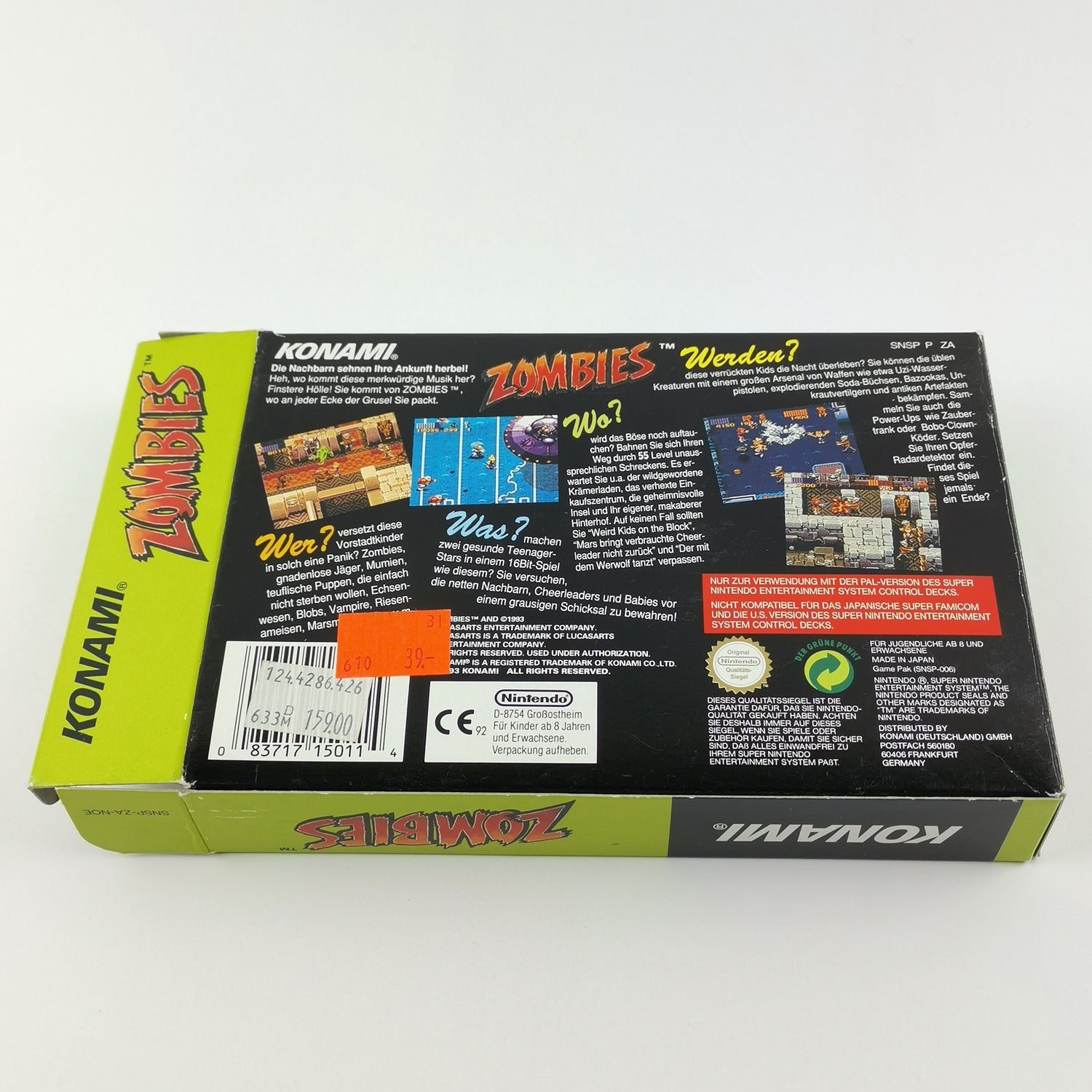 Super Nintendo Game: Zombies - Original Packaging & Instructions | SNES CIB Cartridge PAL NOE