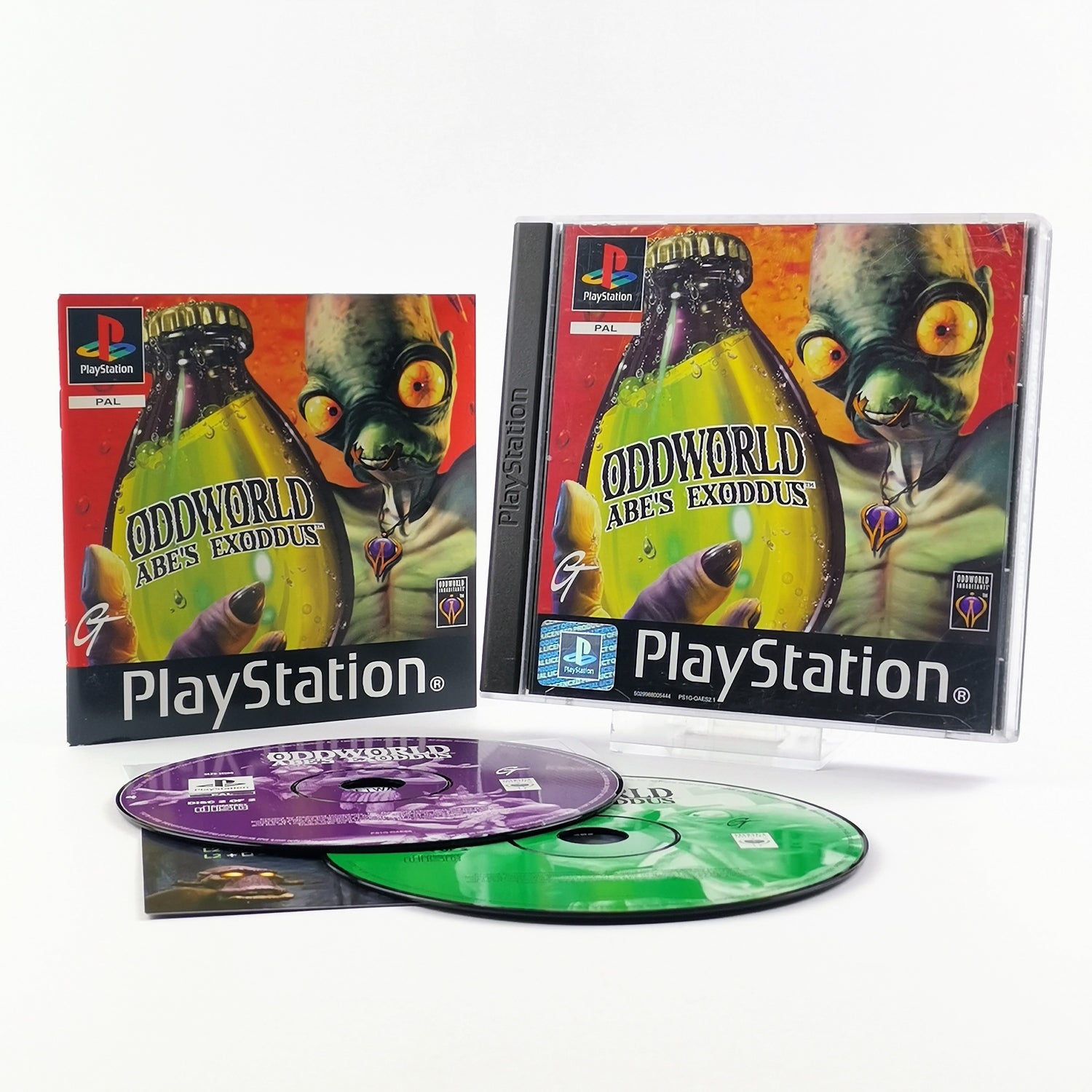 Sony Playstation 1 Game: Oddworld Abe's Exodus - OVP Instructions PAL Espanol PS1