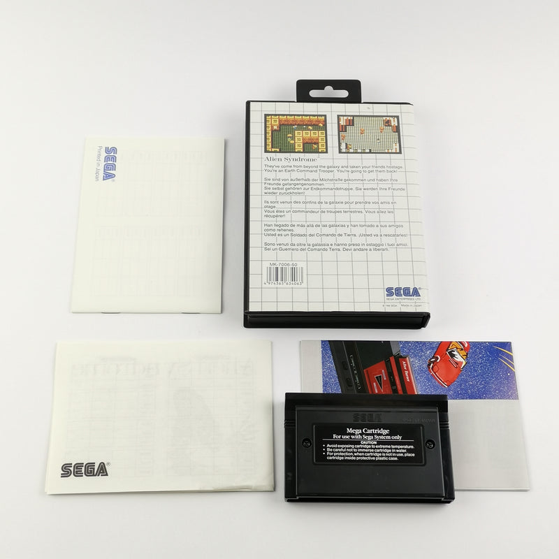 Sega Master System game: Alien Syndrome - original packaging &amp; 2 instructions PAL MS cartridge