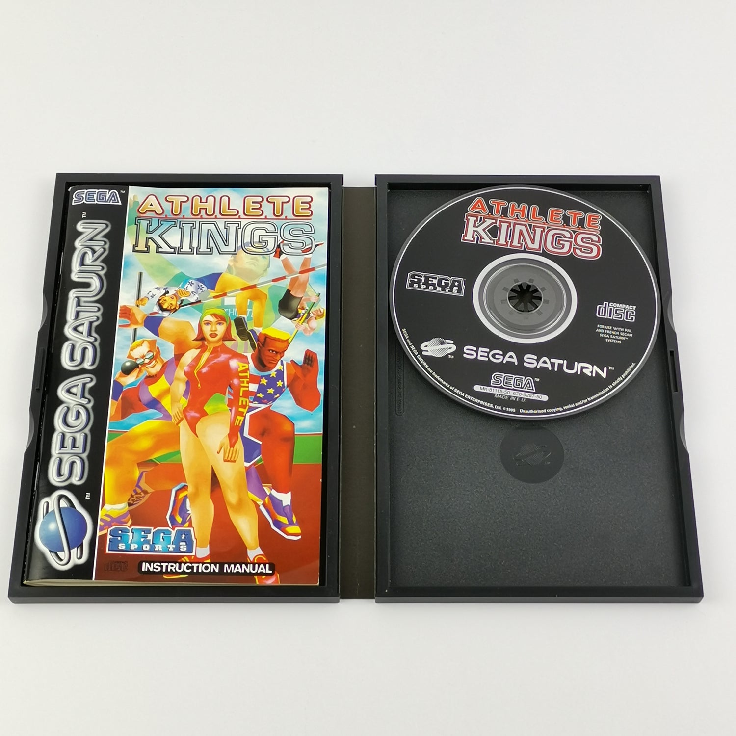 Sega Saturn Game: Athlete Kings Kings - Original Packaging & Instructions PAL Disk System