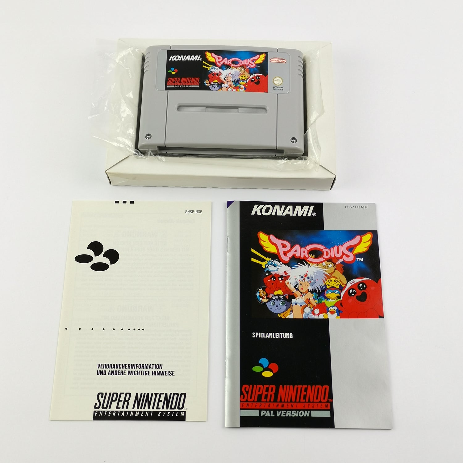 Super Nintendo game: Parodius - original packaging & instructions PAL version | SNES cartridge