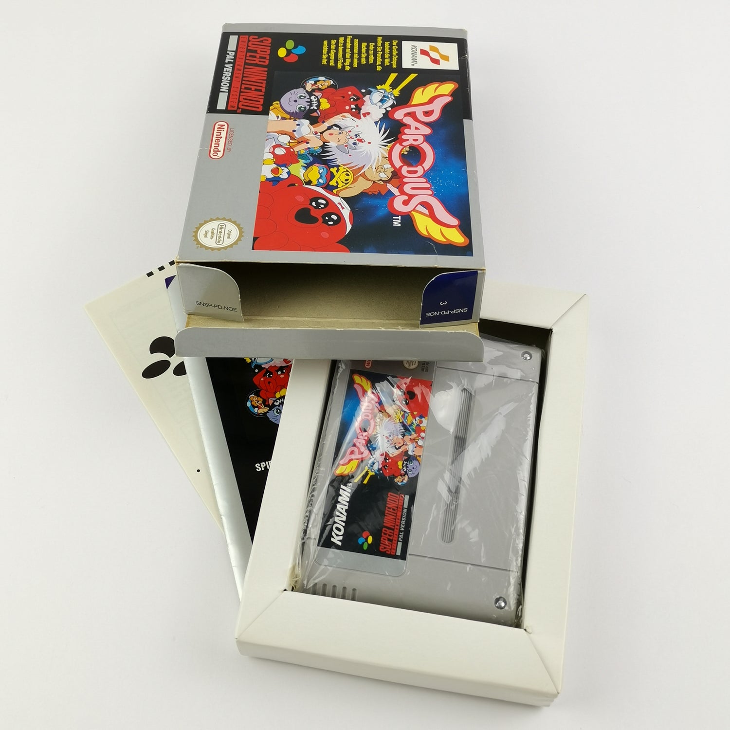 Super Nintendo game: Parodius - original packaging & instructions PAL version | SNES cartridge