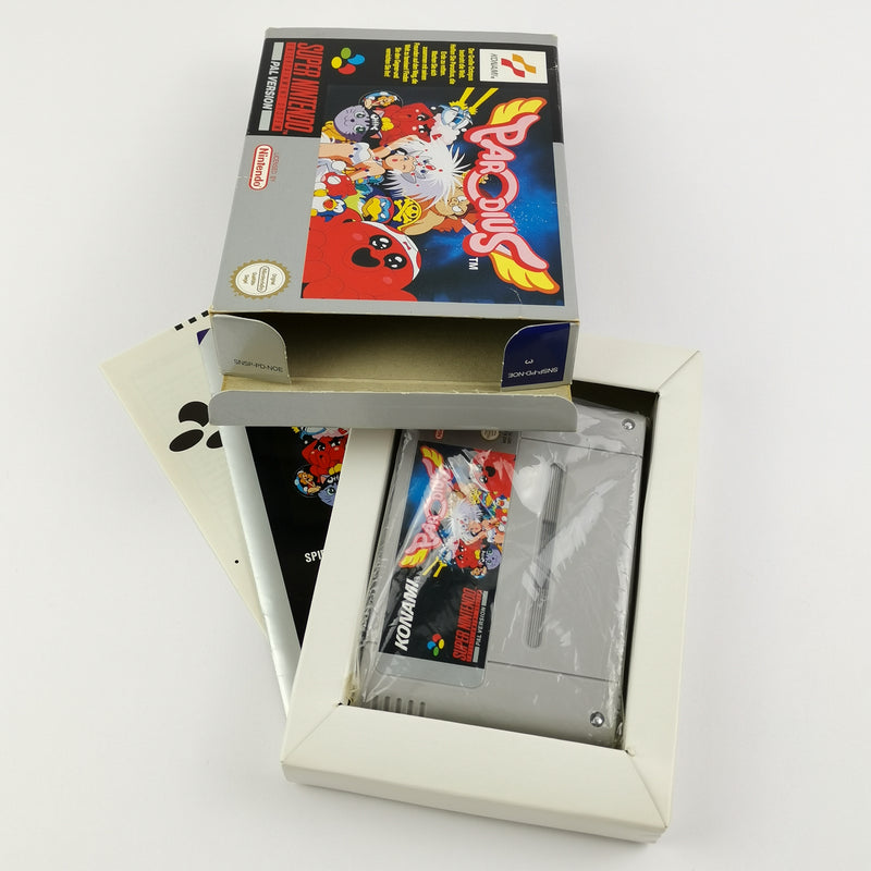 Super Nintendo game: Parodius - original packaging &amp; instructions PAL version | SNES cartridge