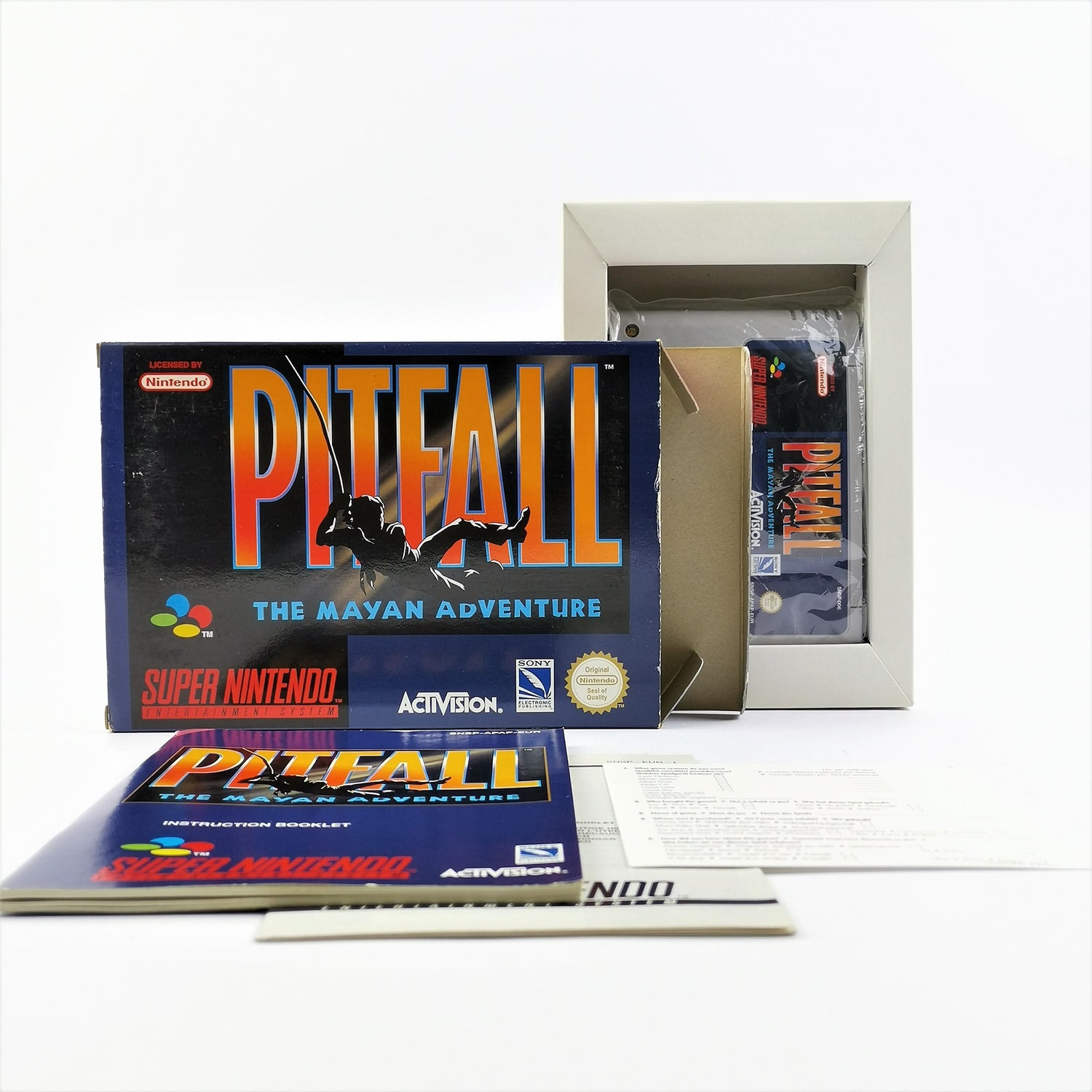 Super Nintendo game: Pitfall - original packaging & instructions PAL version | SNES cartridge