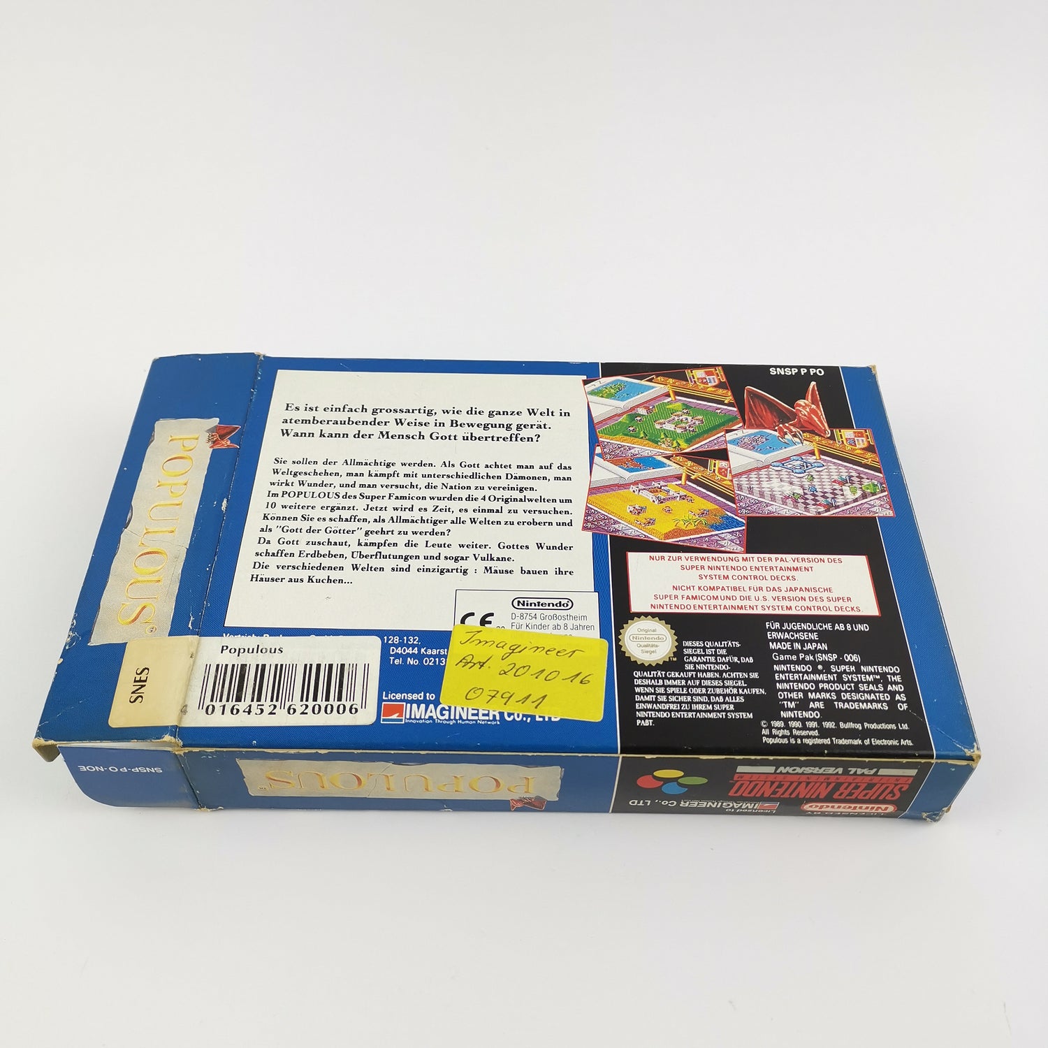 Super Nintendo game: Populous - original packaging & instructions PAL | SNES cartridge