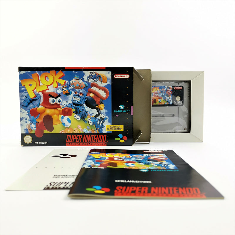 Super Nintendo Spiel : Plok - OVP & Anleitung PAL Version | SNES Cartridge