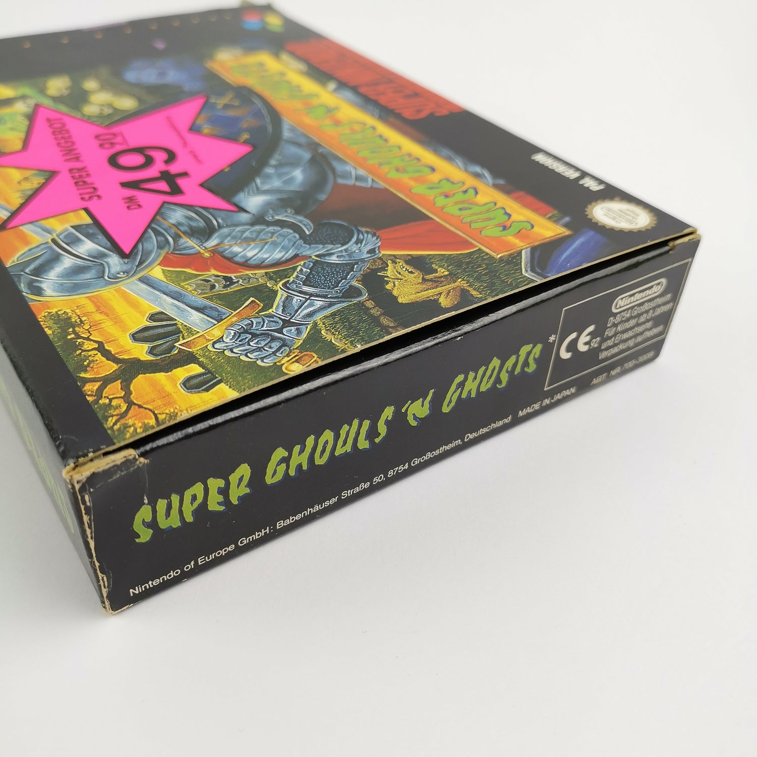 Super Nintendo game: Super Ghouls'N Ghosts - original packaging & instructions SNES cartridge