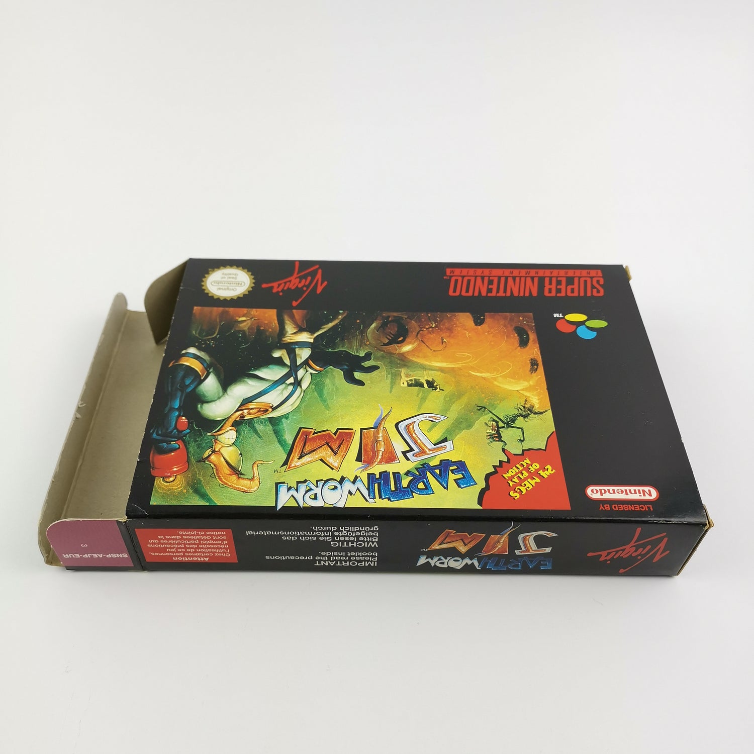 Super Nintendo game: Earthworm Jim - original packaging & instructions PAL | SNES cartridge