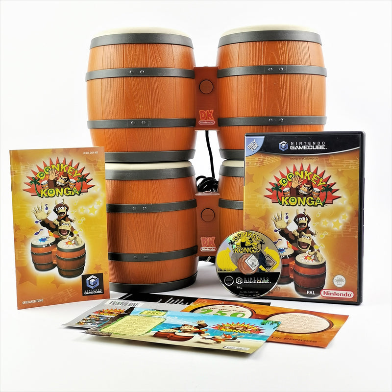 Nintendo Gamecube Spiel : Donkey Konga + 2 Bongo Trommeln - OVP Anleitung PAL